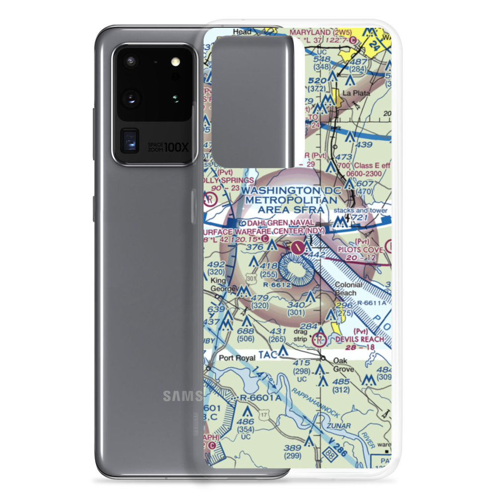 Dahlgren Naval Surface Warfare Center Airport (NDY) VFR Sectional Samsung Case Samsung Galaxy S20 Ultra model shown