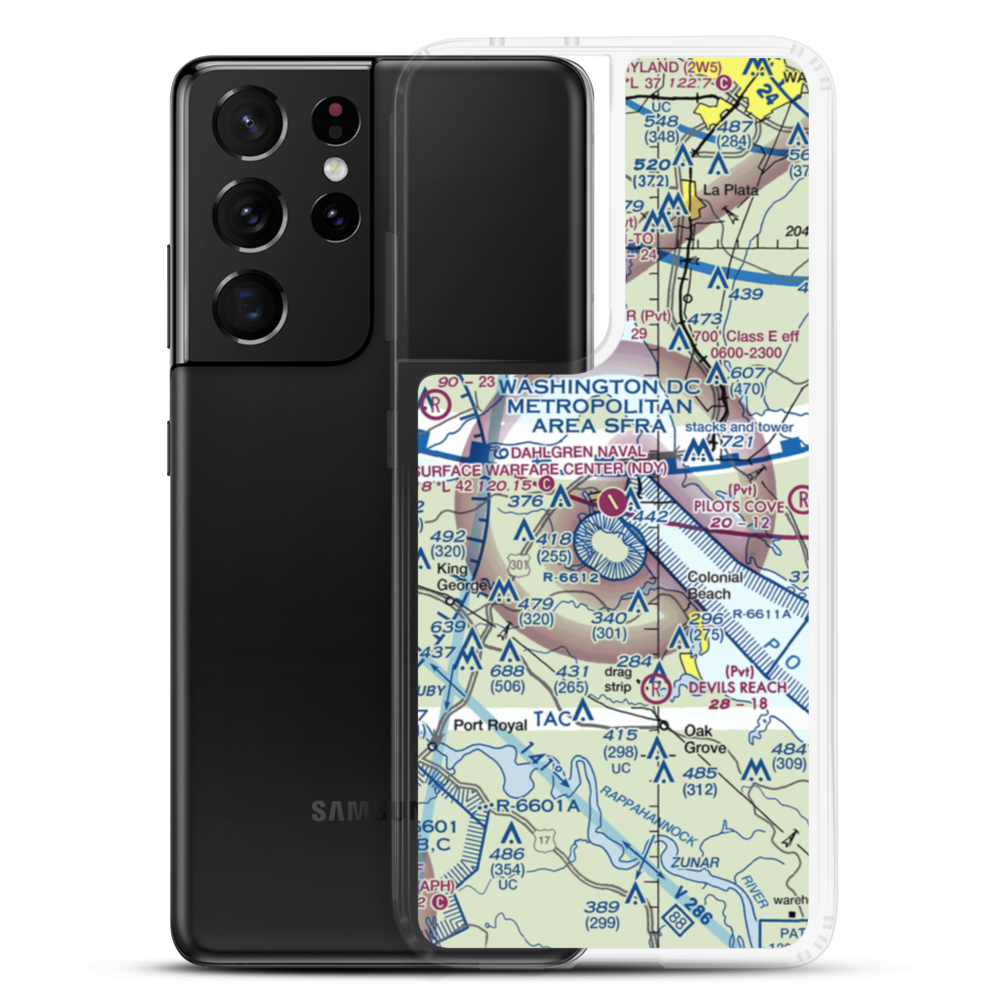 Dahlgren Naval Surface Warfare Center Airport (NDY) VFR Sectional Samsung Case Samsung Galaxy S21 Ultra model shown