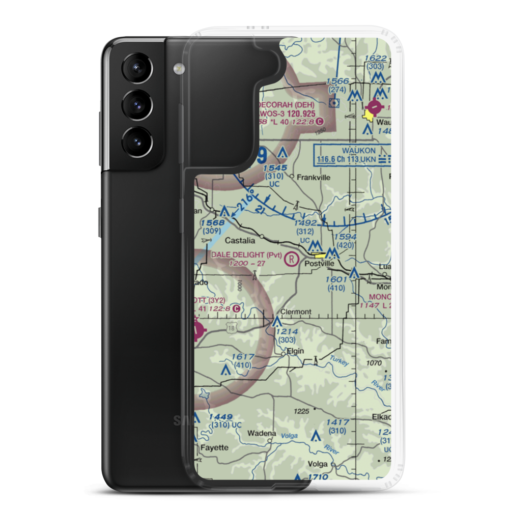 Dale Delight Airport (IA45) VFR Sectional Samsung Case Samsung Galaxy S21 Plus model shown