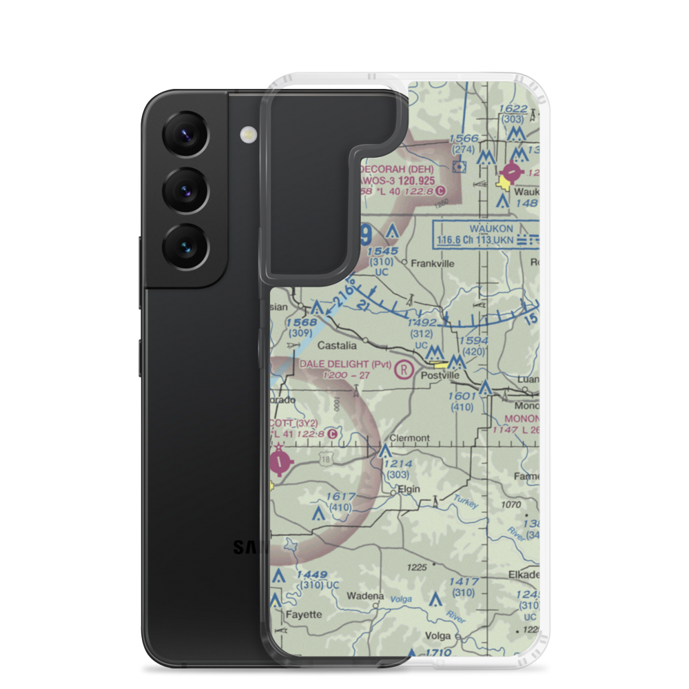 Dale Delight Airport (IA45) VFR Sectional Samsung Case Samsung Galaxy S22 model shown