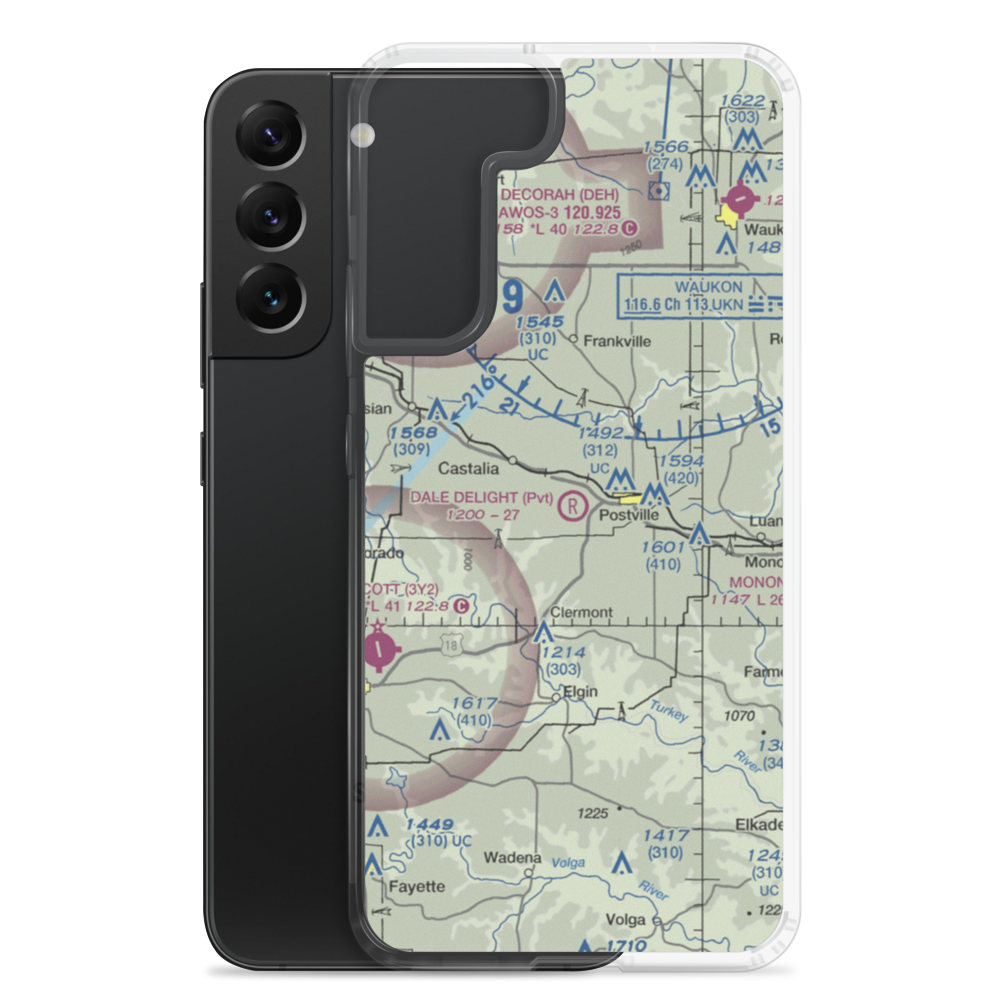 Dale Delight Airport (IA45) VFR Sectional Samsung Case Samsung Galaxy S22 Plus model shown