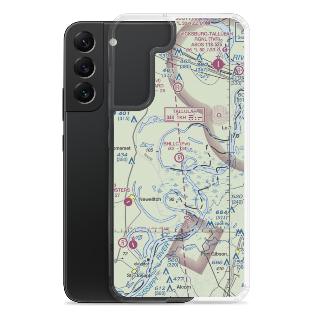 Dale Landing Strip (MS45) VFR Sectional Samsung Case Samsung Galaxy S22 Plus model shown