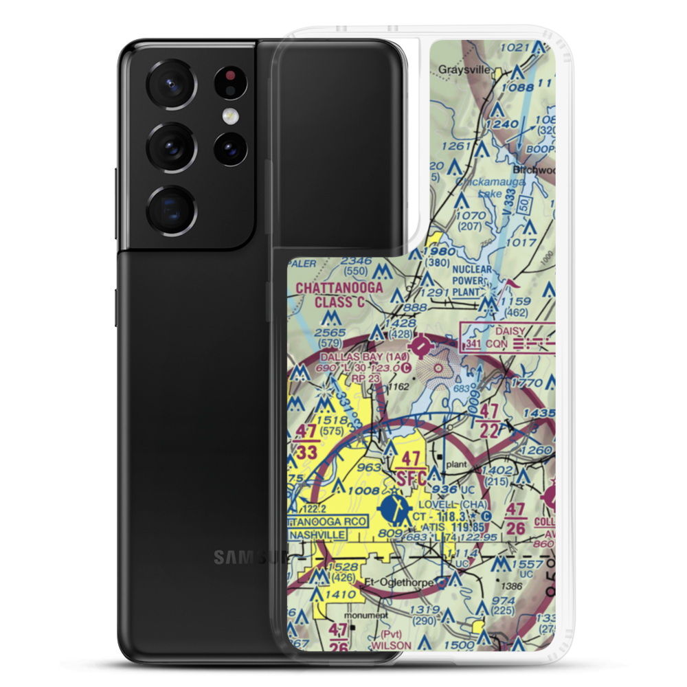 Dallas Bay Sky Park Airport (1A0) VFR Sectional Samsung Case Samsung Galaxy S21 Ultra model shown