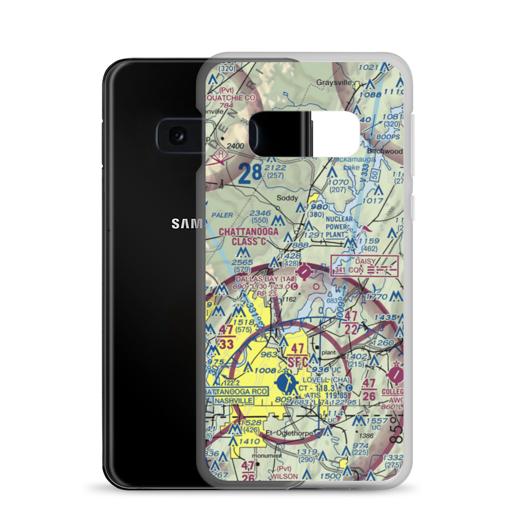 Dallas Bay Sky Park Airport (1A0) VFR Sectional Samsung Case Samsung Galaxy S10e model shown