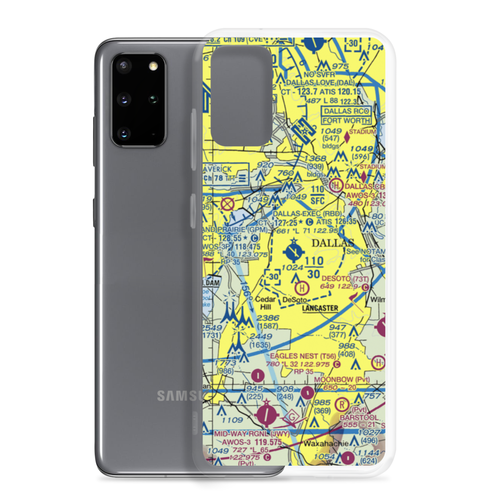 Dallas Executive Airport (RBD) VFR Sectional Samsung Case Samsung Galaxy S20 Plus model shown