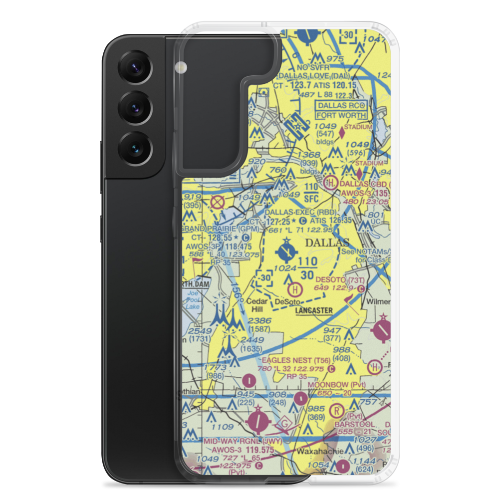 Dallas Executive Airport (RBD) VFR Sectional Samsung Case Samsung Galaxy S22 Plus model shown