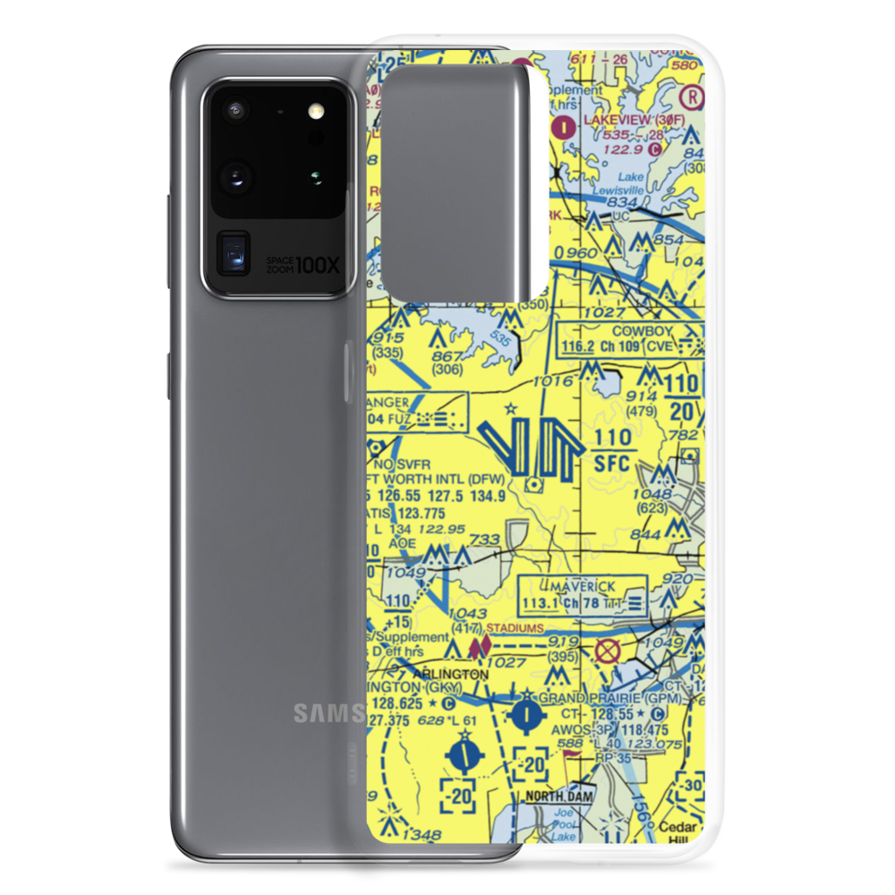 Dallas Fort Worth International Airport (DFW) VFR Sectional Samsung Case Samsung Galaxy S20 Ultra model shown