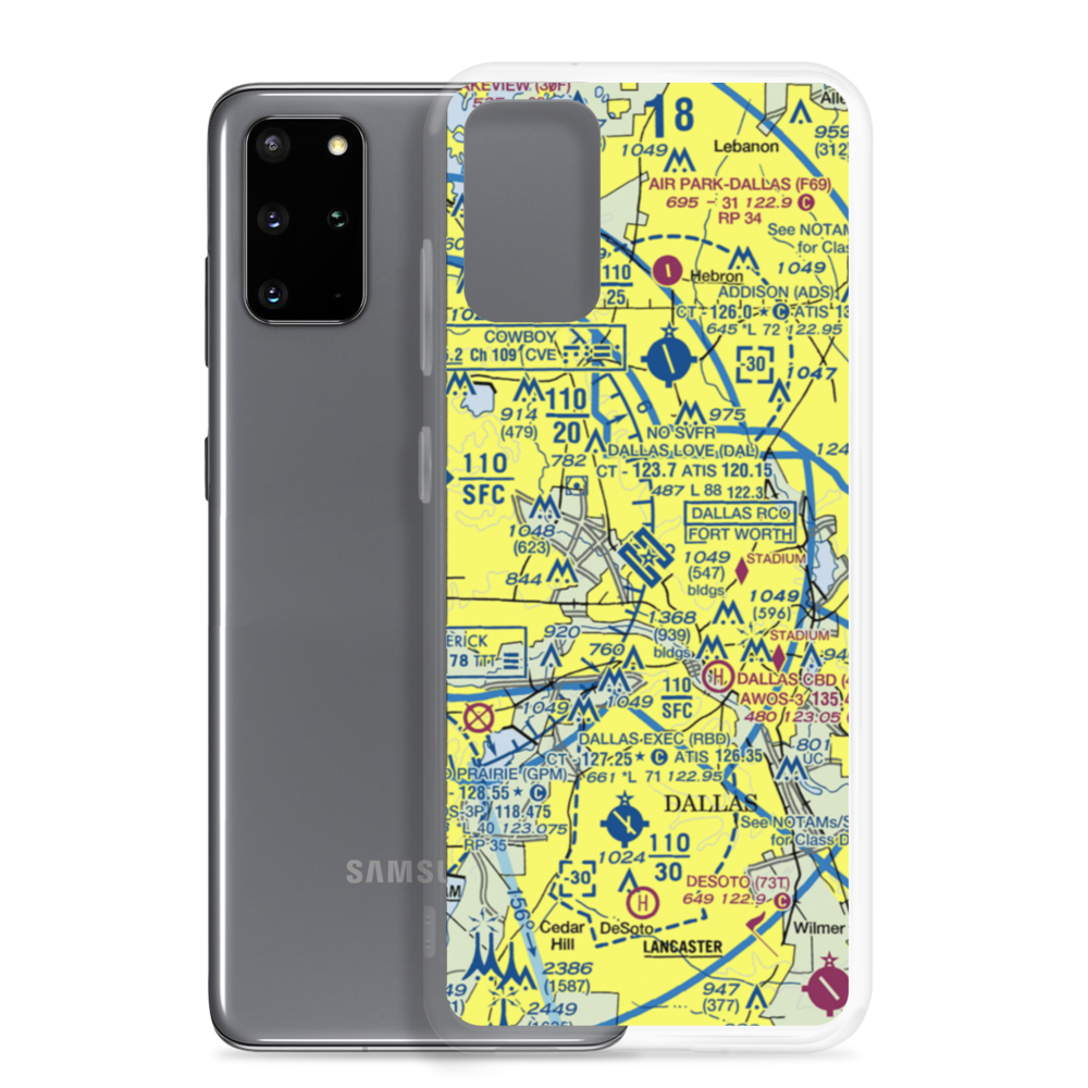 Dallas Love Field (DAL) VFR Sectional Samsung Case Samsung Galaxy S20 Plus model shown