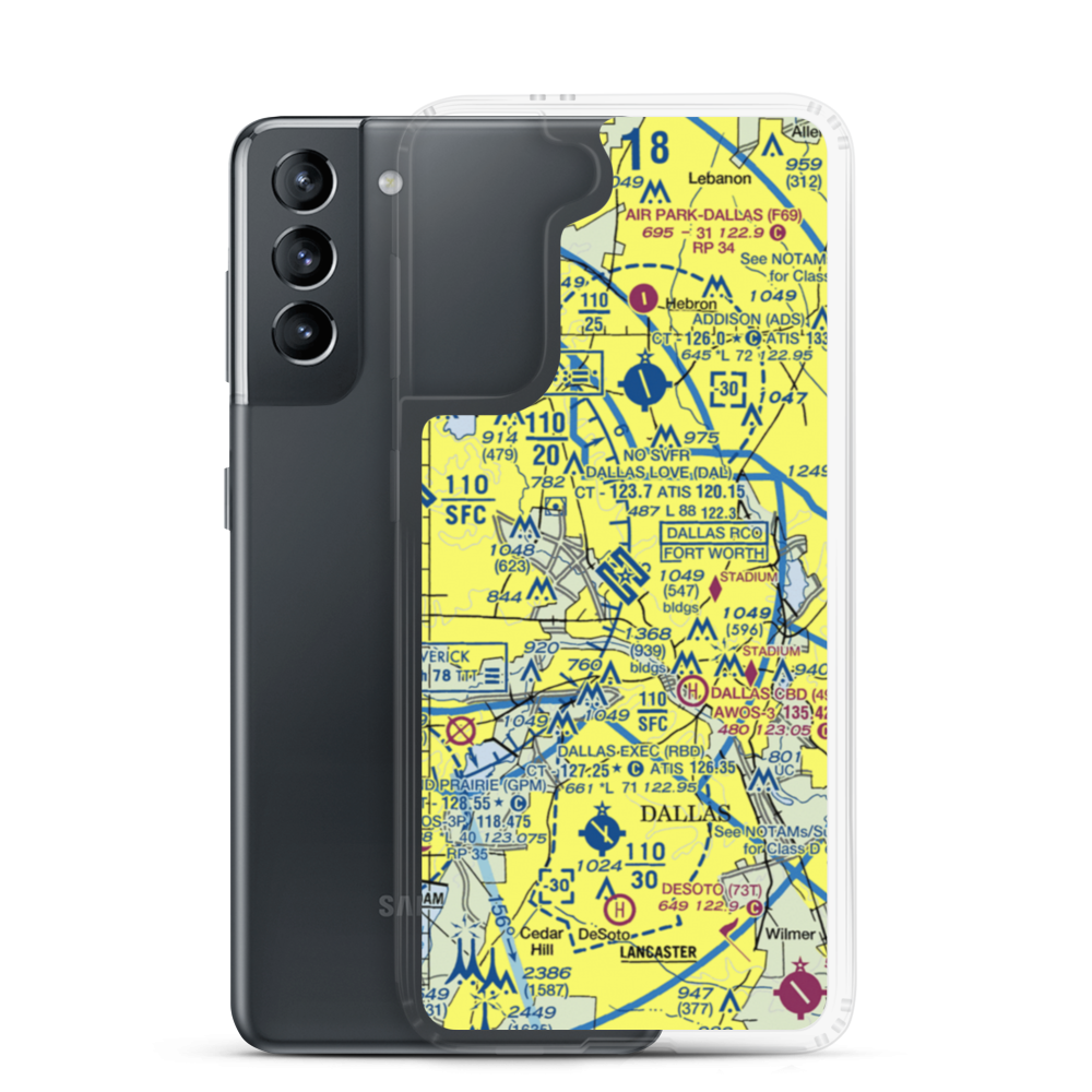 Dallas Love Field (DAL) VFR Sectional Samsung Case Samsung Galaxy S21 model shown