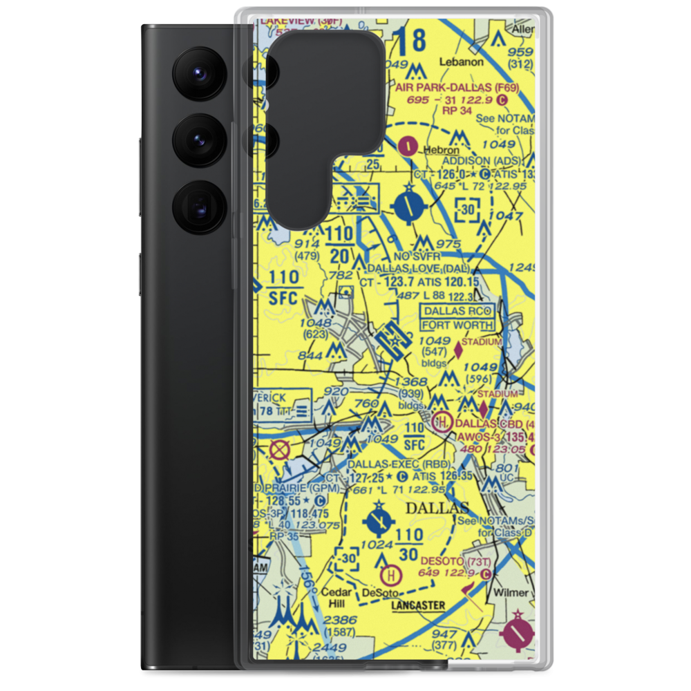 Dallas Love Field (DAL) VFR Sectional Samsung Case Samsung Galaxy S22 Ultra model shown
