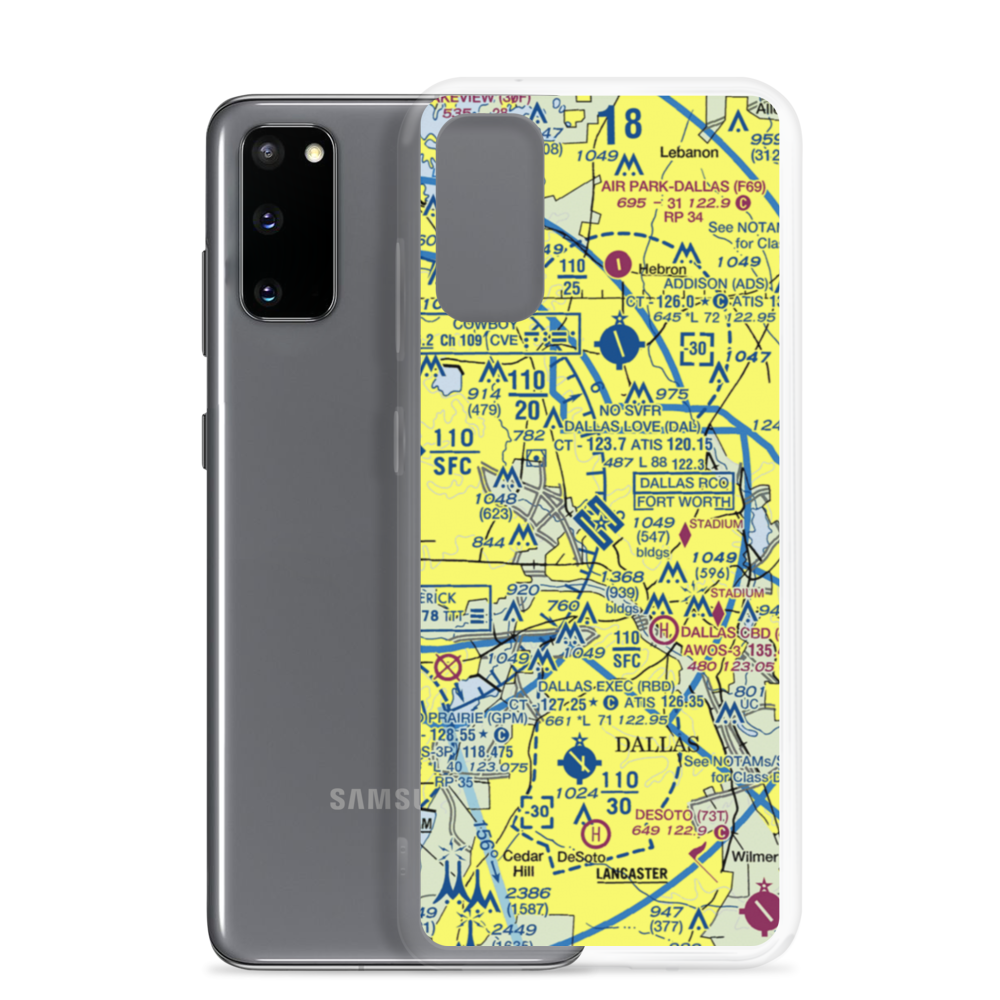 Dallas Love Field (DAL) VFR Sectional Samsung Case Samsung Galaxy S20 model shown
