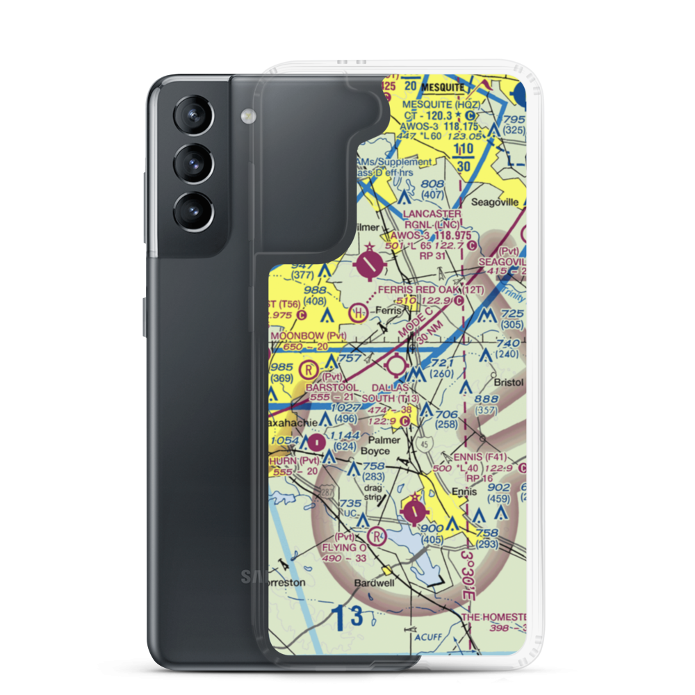 Dallas South Port Airport (T13) VFR Sectional Samsung Case Samsung Galaxy S21 model shown