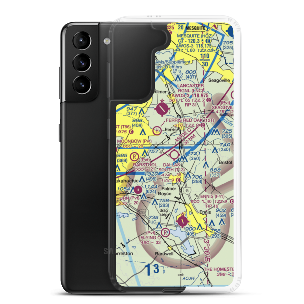 Dallas South Port Airport (T13) VFR Sectional Samsung Case Samsung Galaxy S21 Plus model shown