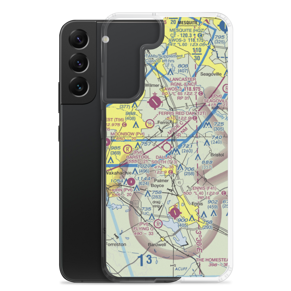 Dallas South Port Airport (T13) VFR Sectional Samsung Case Samsung Galaxy S22 Plus model shown
