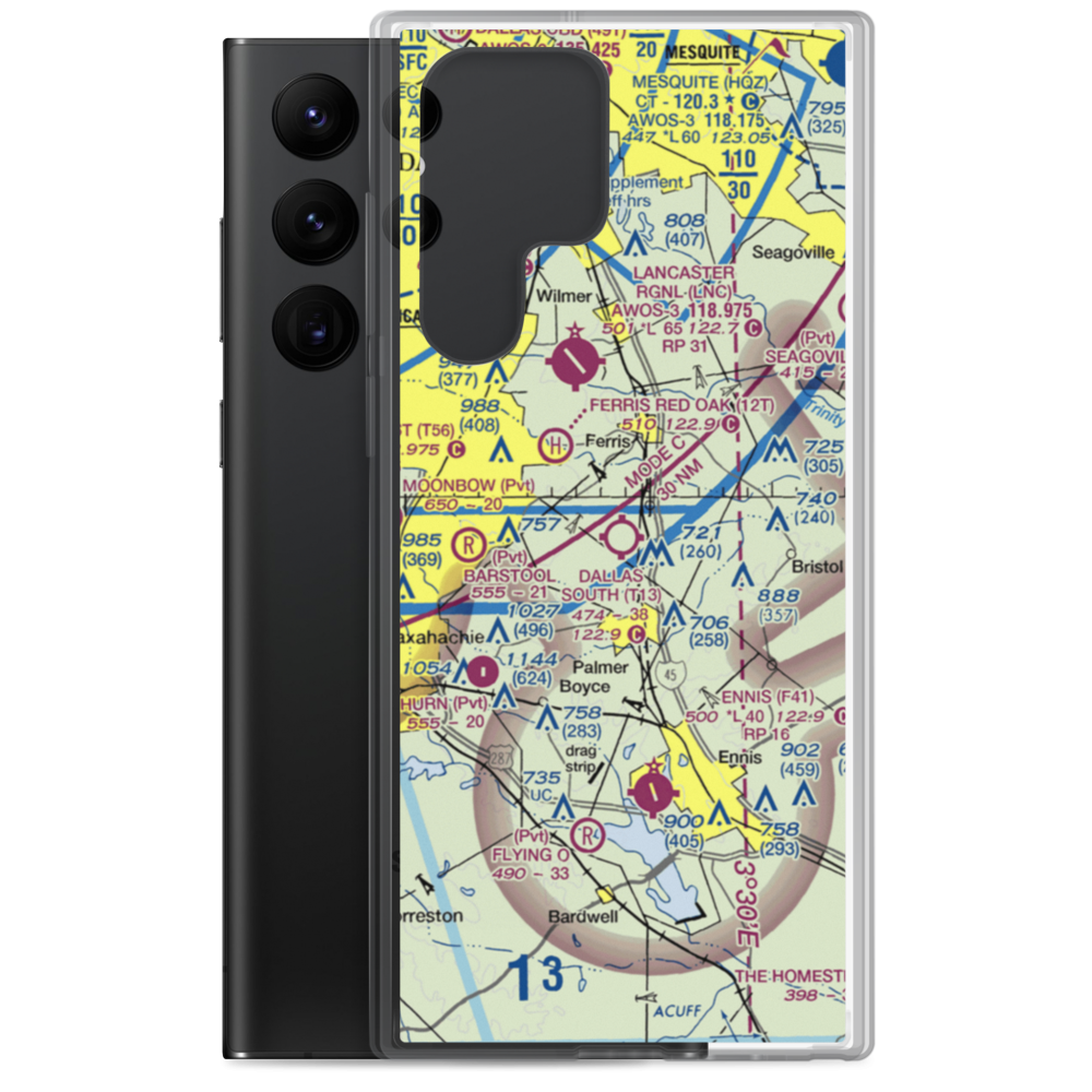Dallas South Port Airport (T13) VFR Sectional Samsung Case Samsung Galaxy S22 Ultra model shown