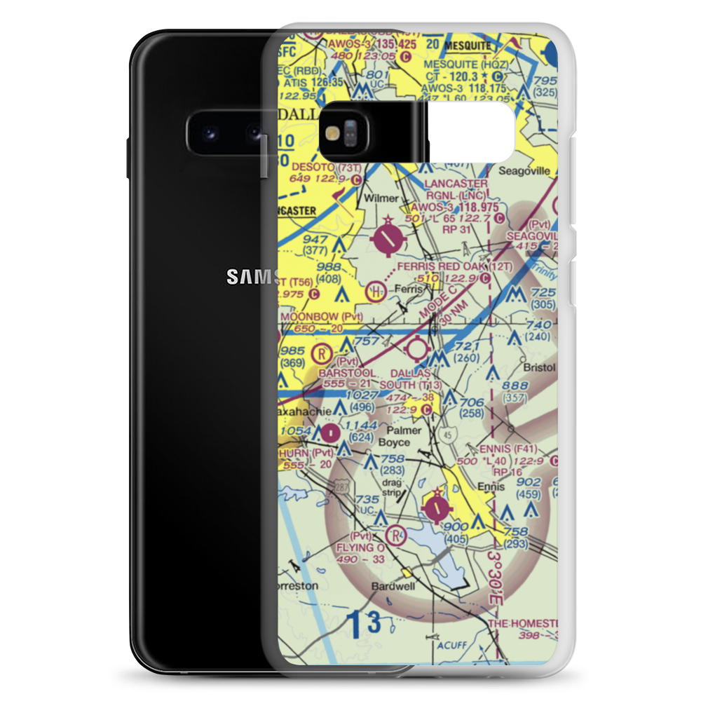 Dallas South Port Airport (T13) VFR Sectional Samsung Case Samsung Galaxy S10+ model shown