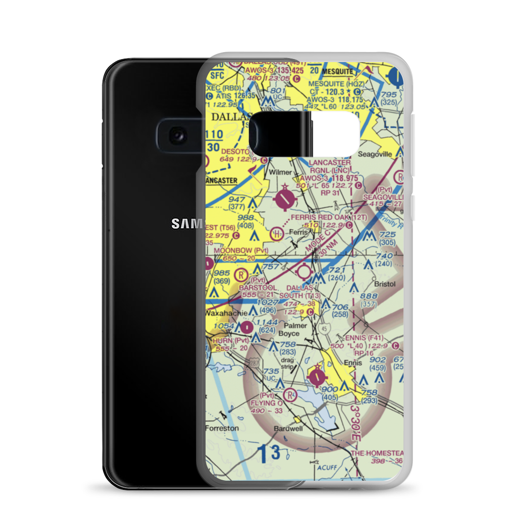 Dallas South Port Airport (T13) VFR Sectional Samsung Case Samsung Galaxy S10e model shown