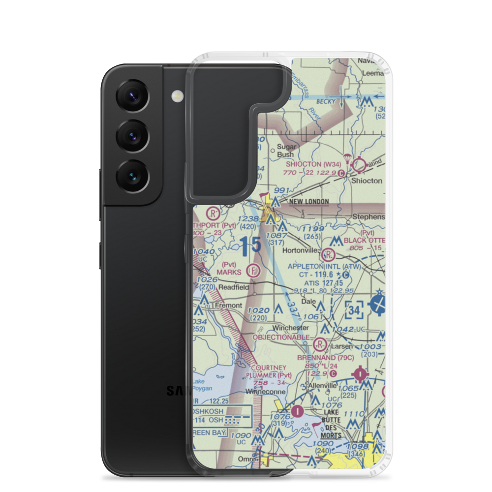 Dalonia Airport (32WI) VFR Sectional Samsung Case Samsung Galaxy S22 model shown