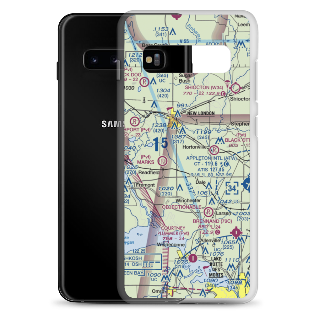 Dalonia Airport (32WI) VFR Sectional Samsung Case Samsung Galaxy S10+ model shown