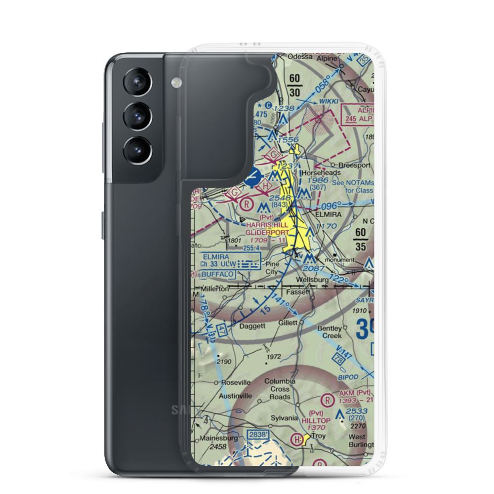 Dalrymples Airport (NK47) VFR Sectional Samsung Case Samsung Galaxy S21 model shown
