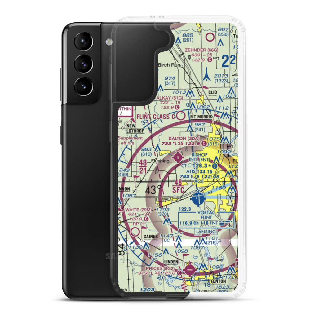 Dalton Airport (3DA) VFR Sectional Samsung Case Samsung Galaxy S21 Plus model shown