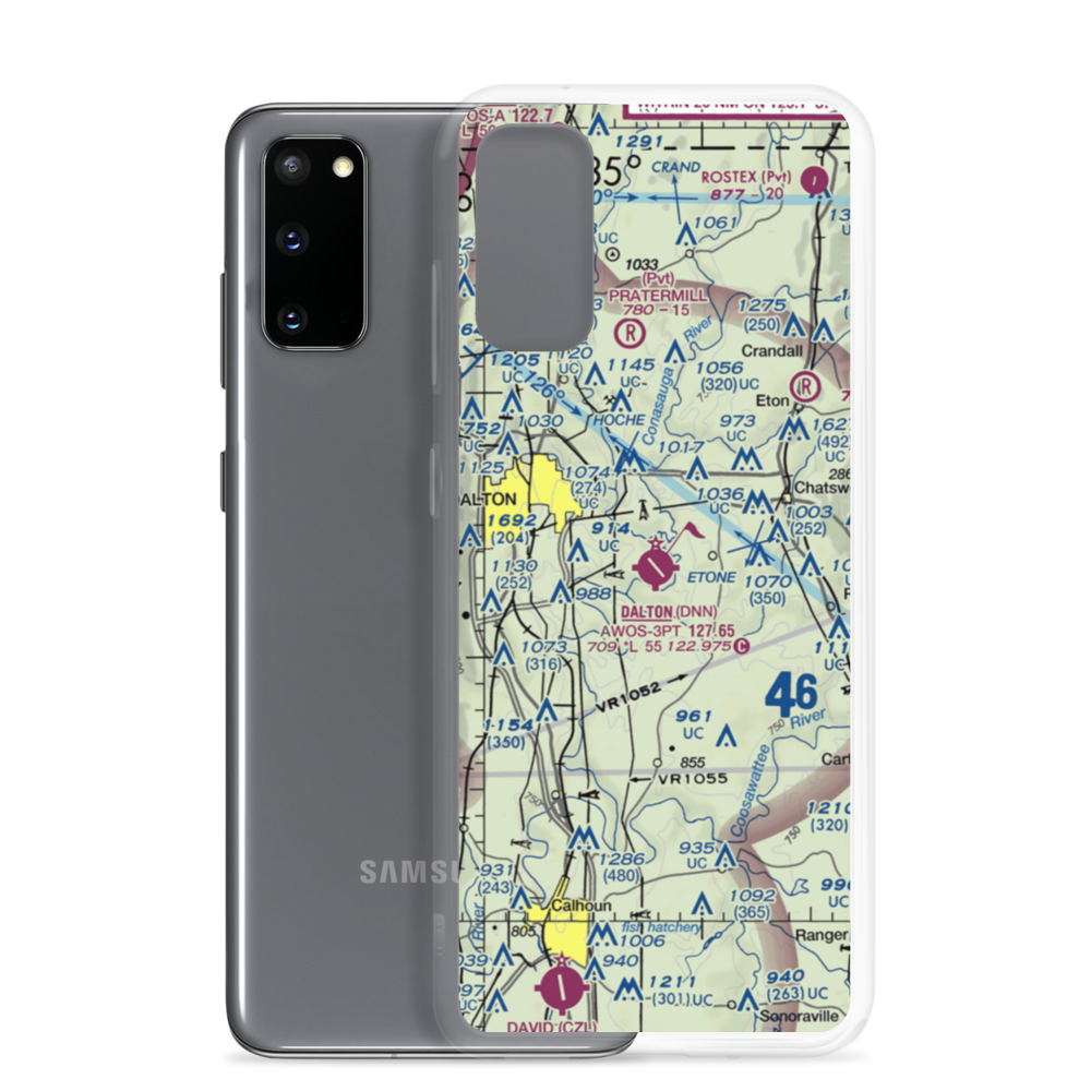 Dalton Municipal Airport (DNN) VFR Sectional Samsung Case Samsung Galaxy S20 model shown