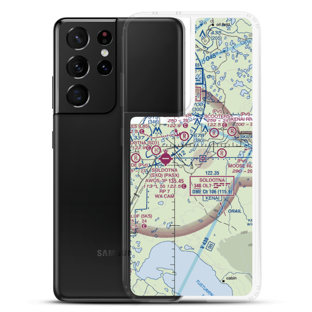Dan France Airport (7AK6) VFR Sectional Samsung Case Samsung Galaxy S21 Ultra model shown