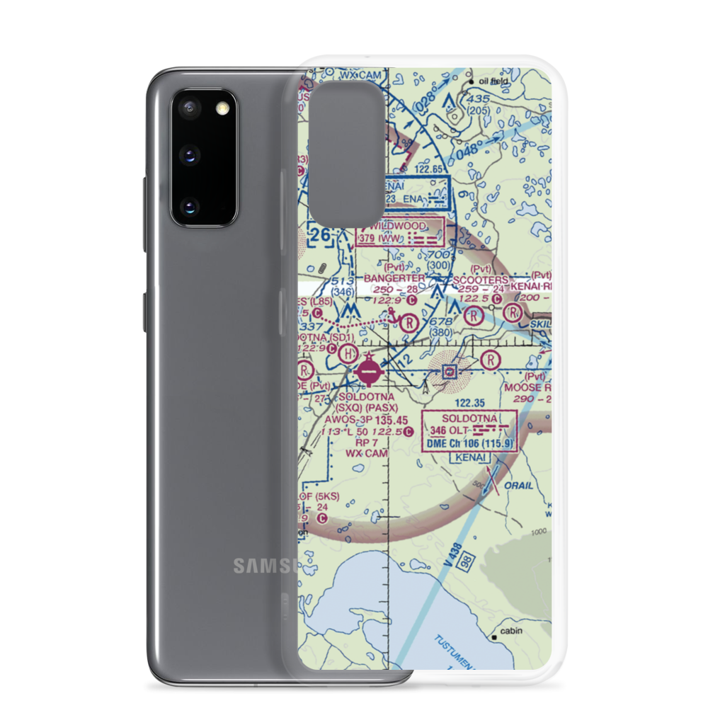 Dan France Airport (7AK6) VFR Sectional Samsung Case Samsung Galaxy S20 model shown