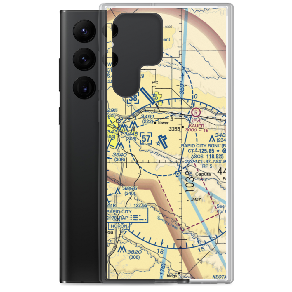 Dan's Airport (4SD4) VFR Sectional Samsung Case Samsung Galaxy S22 Ultra model shown
