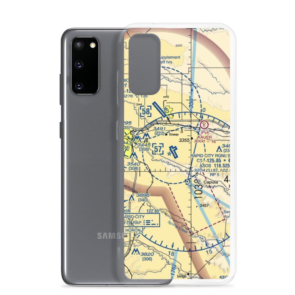 Dan's Airport (4SD4) VFR Sectional Samsung Case Samsung Galaxy S20 model shown