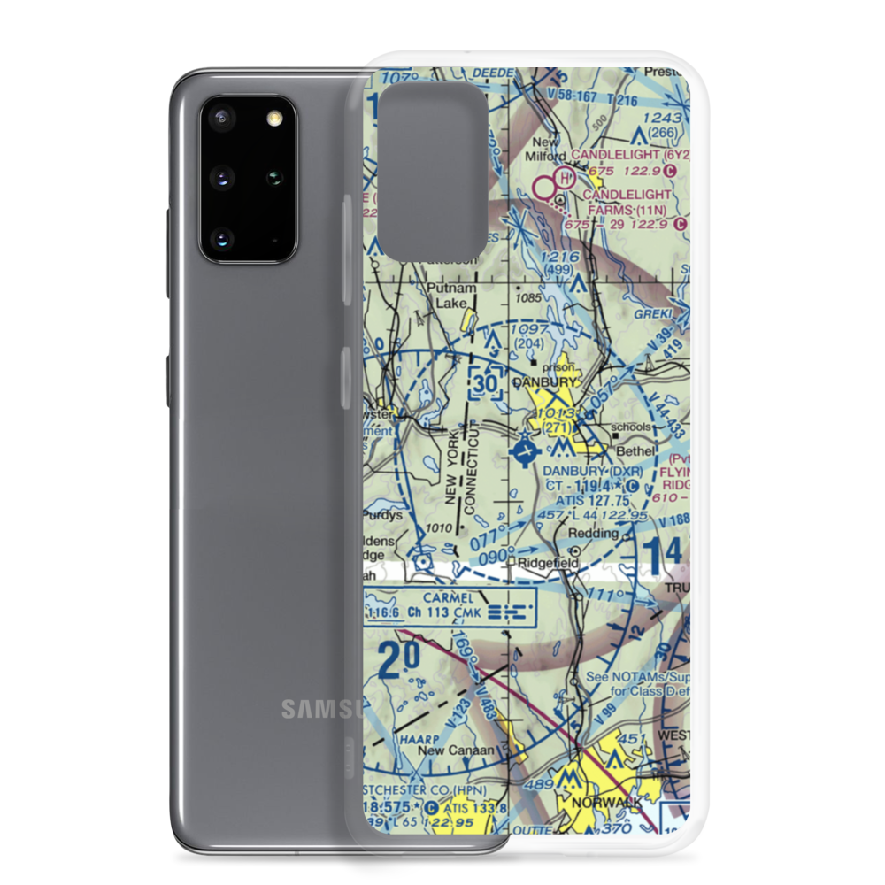 Danbury Municipal Airport (DXR) VFR Sectional Samsung Case Samsung Galaxy S20 Plus model shown