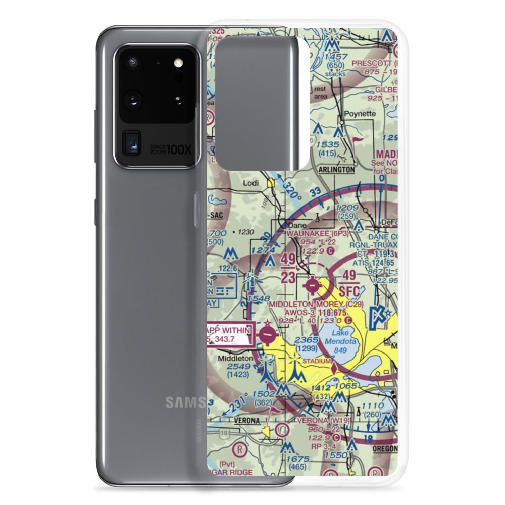 Dane Airport (WI65) VFR Sectional Samsung Case Samsung Galaxy S20 Ultra model shown