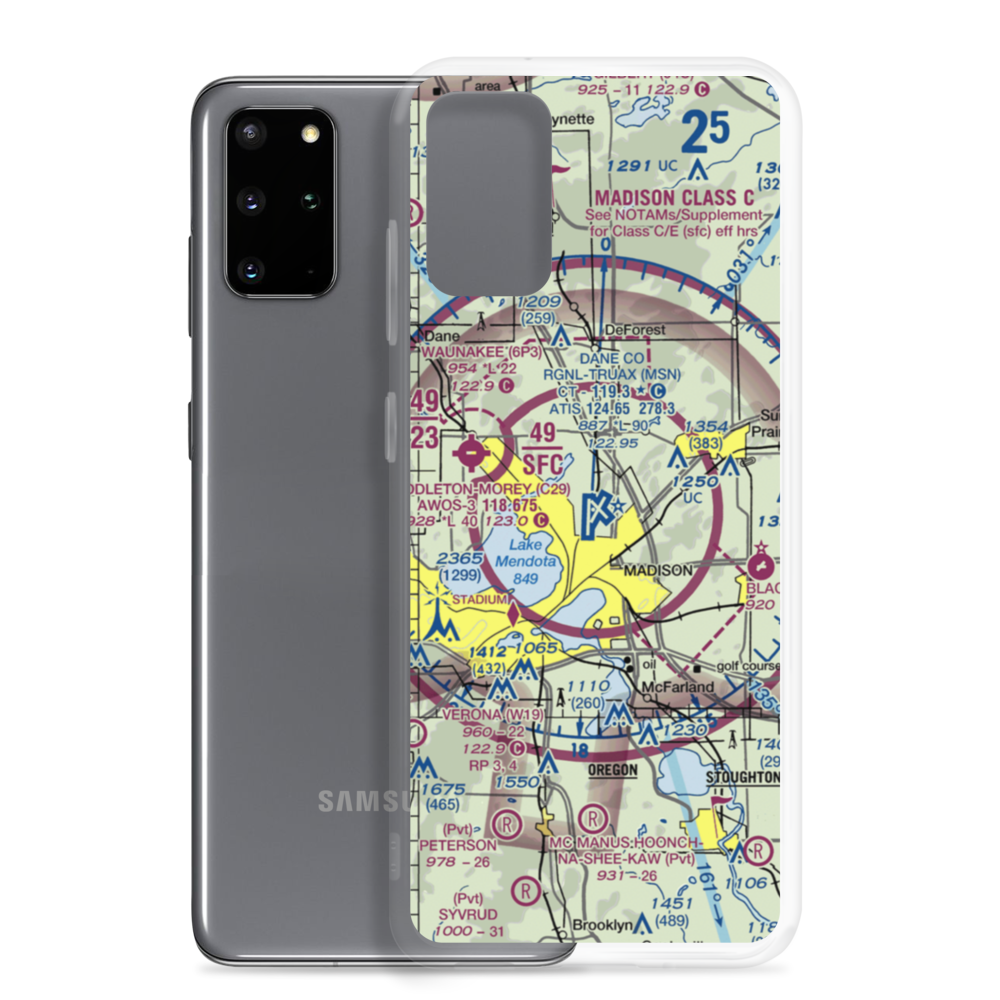 Dane County Regional Truax Field (MSN) VFR Sectional Samsung Case Samsung Galaxy S20 Plus model shown