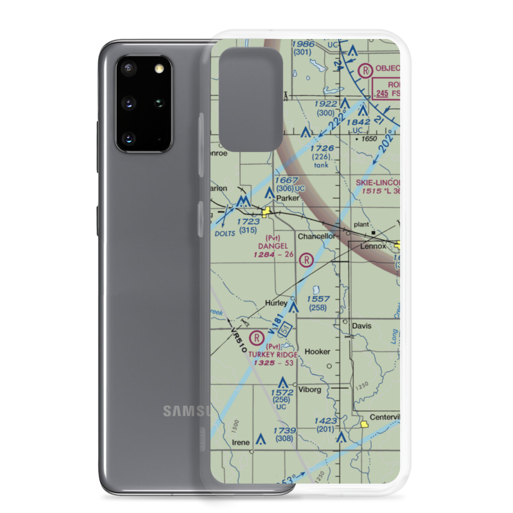 Dangel Airport (2SD7) VFR Sectional Samsung Case Samsung Galaxy S20 Plus model shown