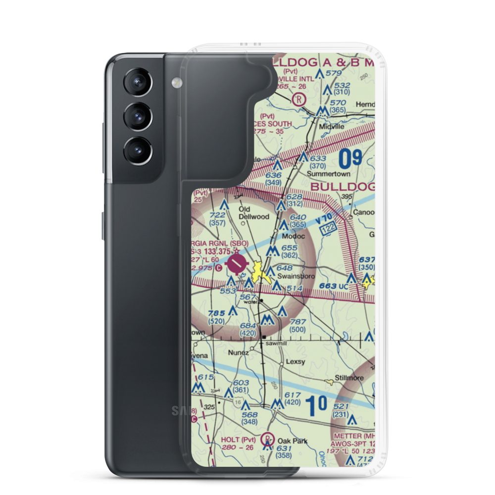 Daniels Airport (GA41) VFR Sectional Samsung Case Samsung Galaxy S21 model shown