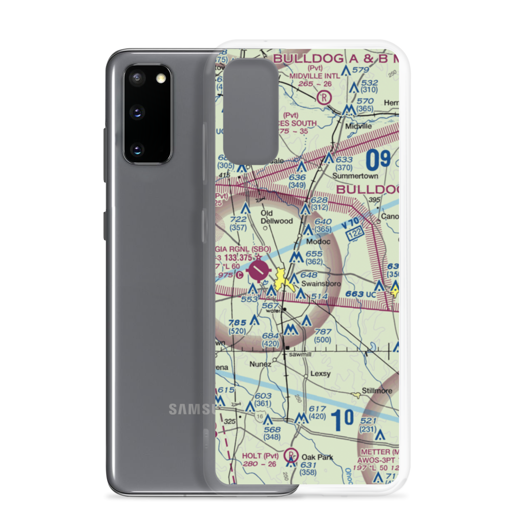 Daniels Airport (GA41) VFR Sectional Samsung Case Samsung Galaxy S20 model shown