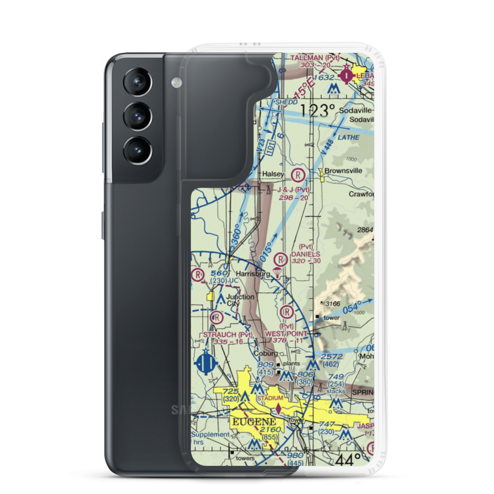Daniels Field (OR78) VFR Sectional Samsung Case Samsung Galaxy S21 model shown