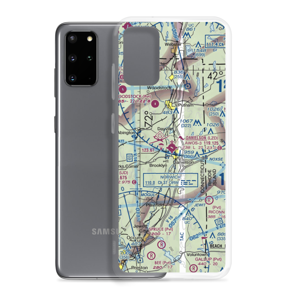 Danielson Airport (LZD) VFR Sectional Samsung Case Samsung Galaxy S20 Plus model shown