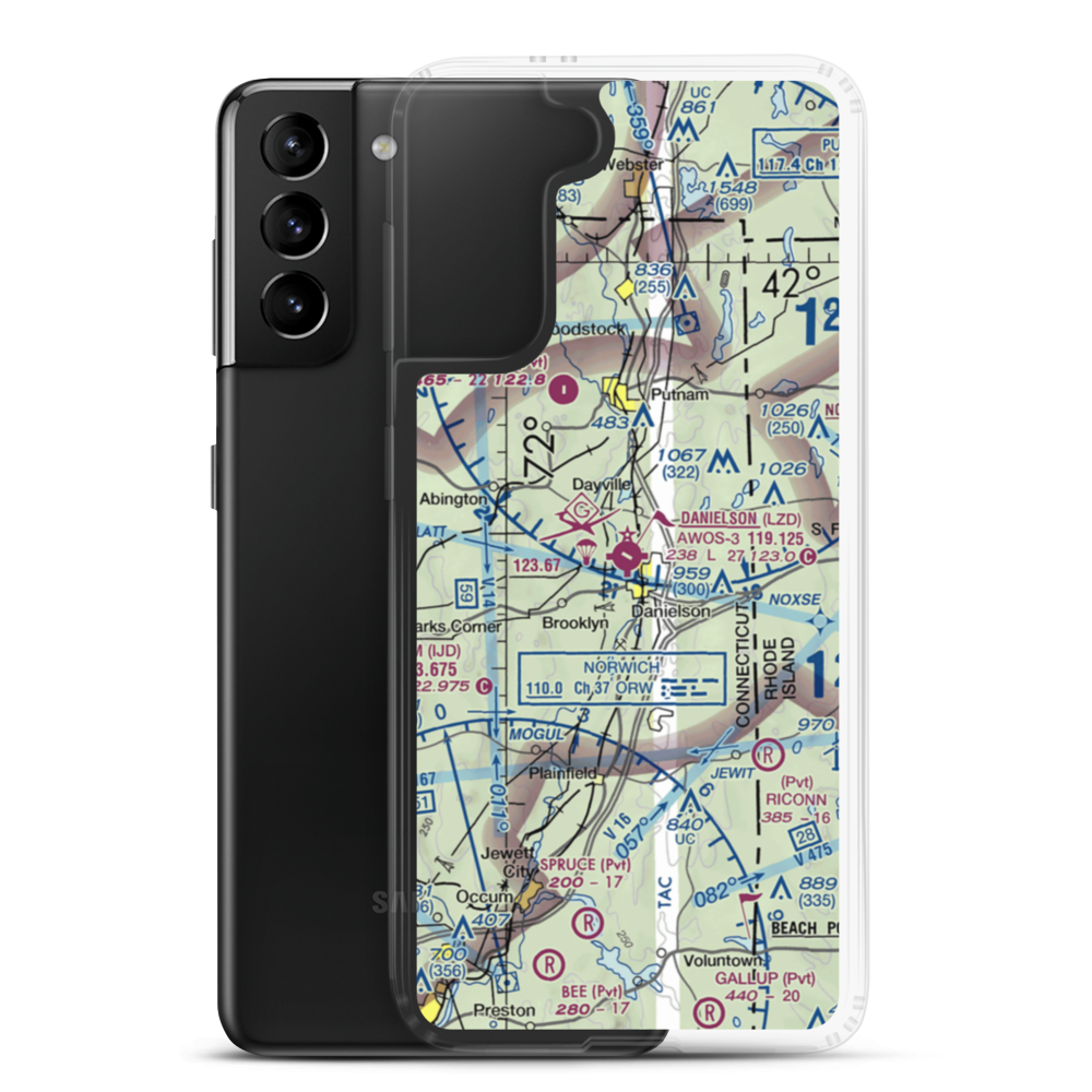 Danielson Airport (LZD) VFR Sectional Samsung Case Samsung Galaxy S21 Plus model shown