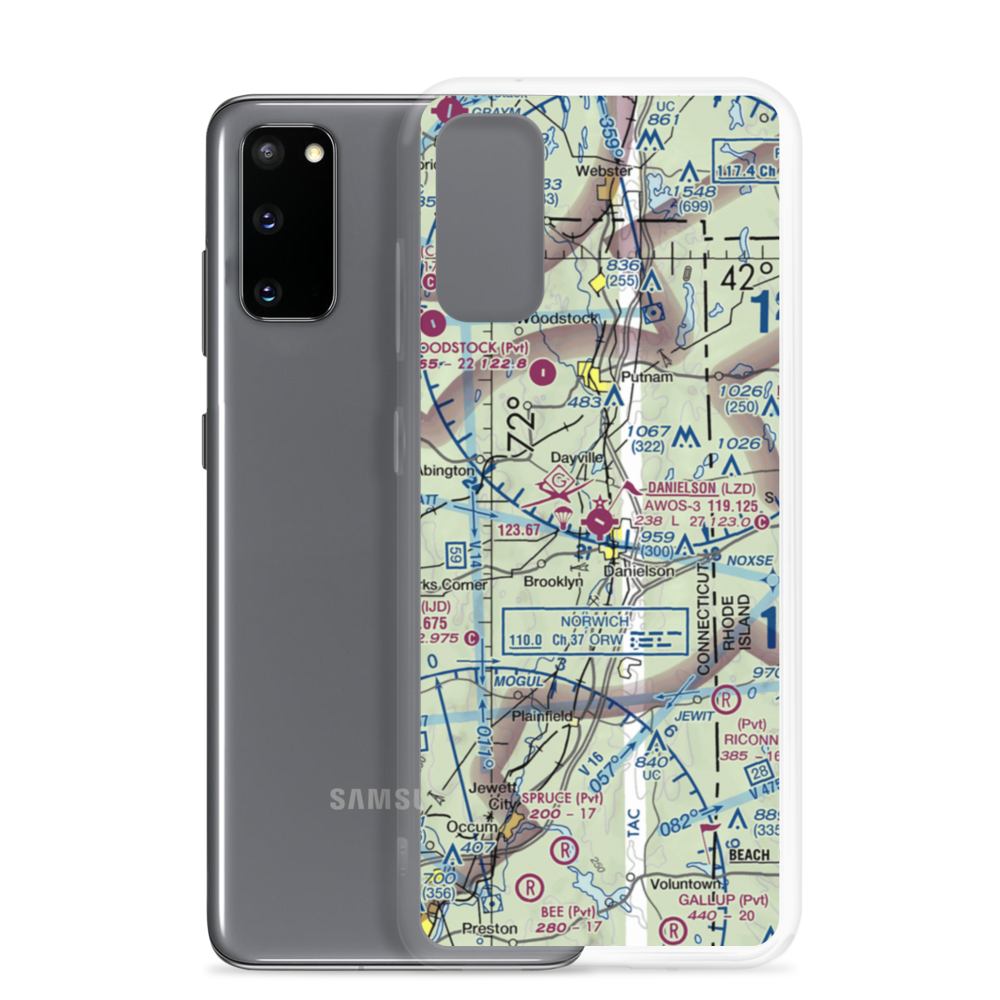 Danielson Airport (LZD) VFR Sectional Samsung Case Samsung Galaxy S20 model shown