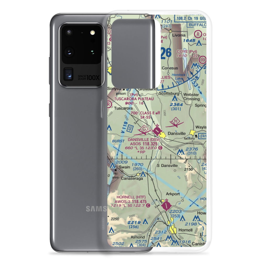 Dansville Municipal Airport (DSV) VFR Sectional Samsung Case Samsung Galaxy S20 Ultra model shown