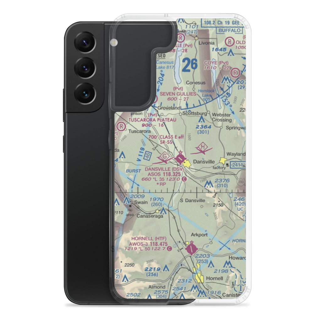 Dansville Municipal Airport (DSV) VFR Sectional Samsung Case Samsung Galaxy S22 Plus model shown