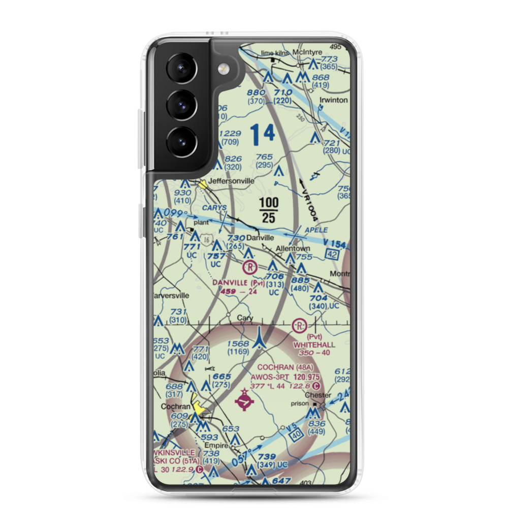 Danville Airpark (7GA4) VFR Sectional Samsung Case Samsung Galaxy S21 Plus model shown