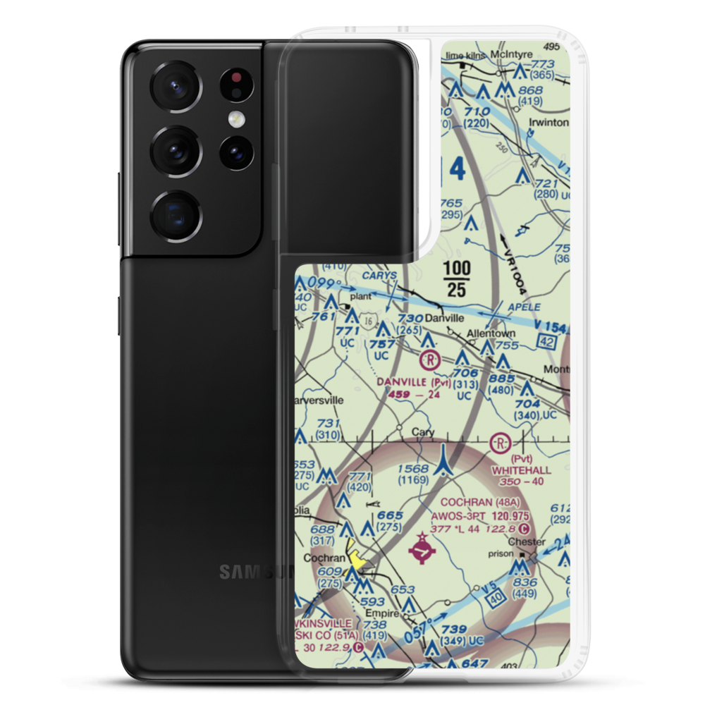 Danville Airpark (7GA4) VFR Sectional Samsung Case Samsung Galaxy S21 Ultra model shown