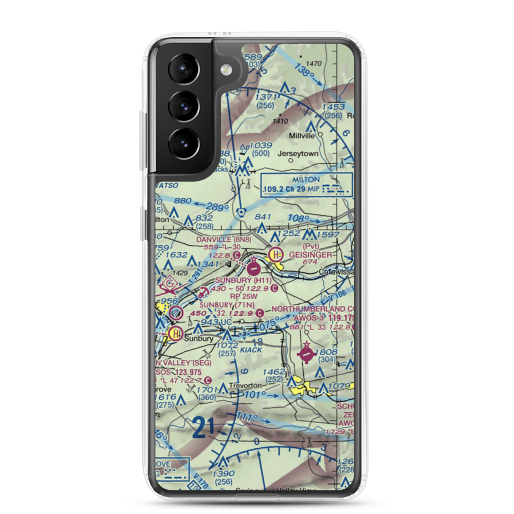Danville Airport (8N8) VFR Sectional Samsung Case Samsung Galaxy S21 Plus model shown
