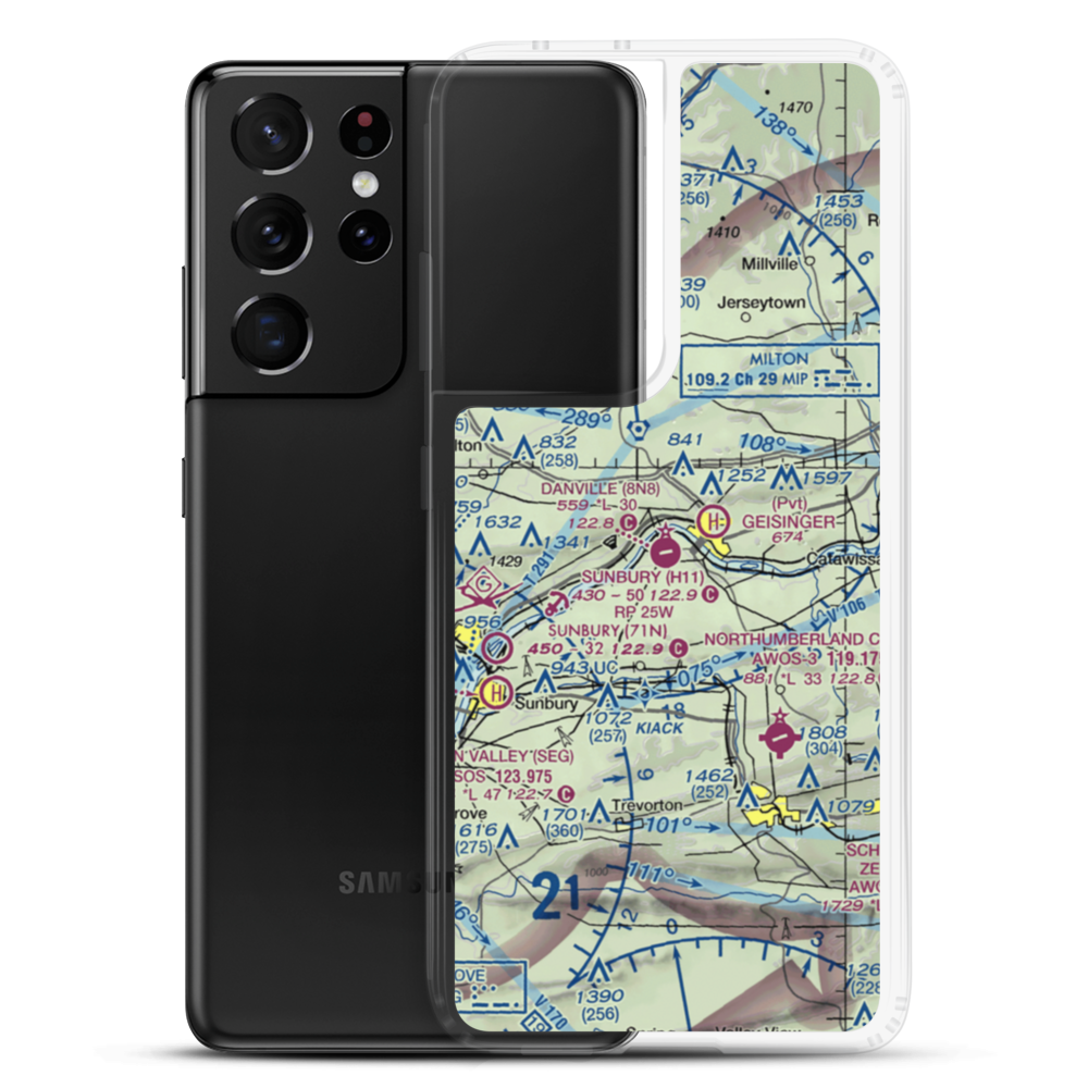 Danville Airport (8N8) VFR Sectional Samsung Case Samsung Galaxy S21 Ultra model shown