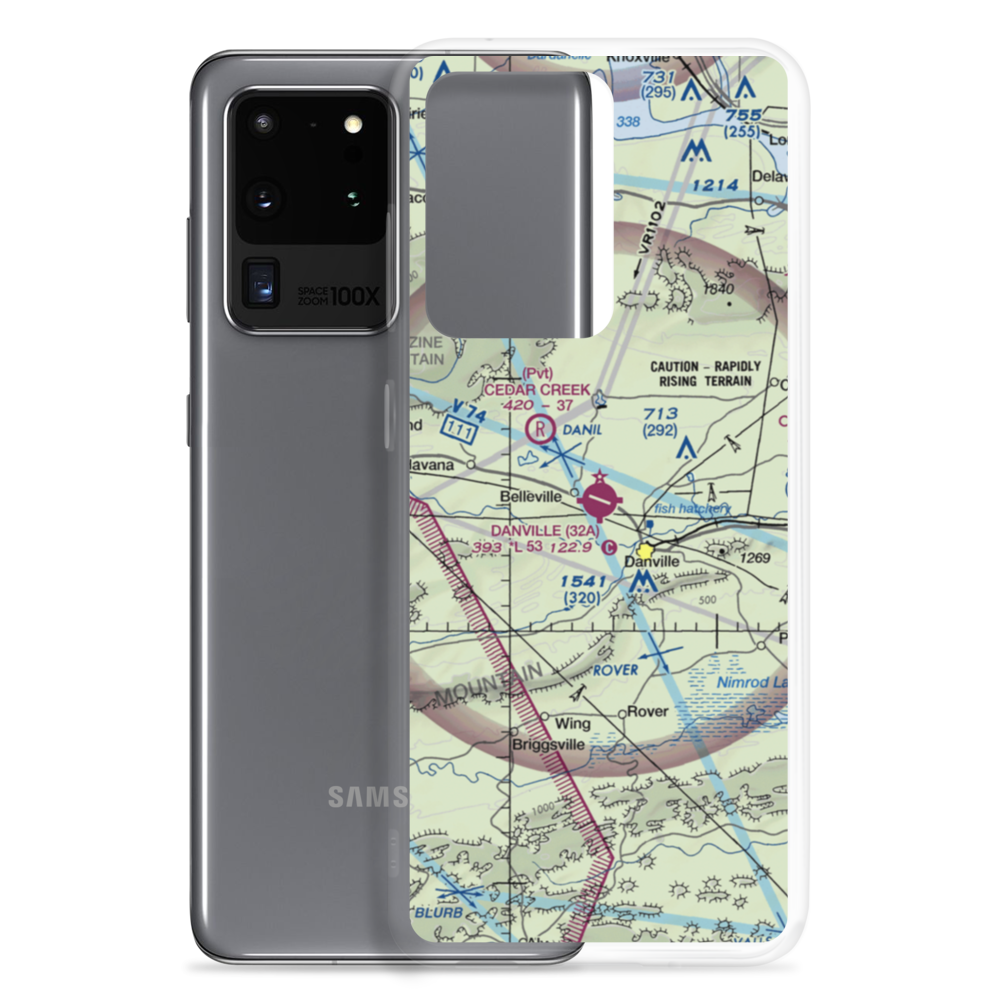 Danville Municipal Airport (32A) VFR Sectional Samsung Case Samsung Galaxy S20 Ultra model shown