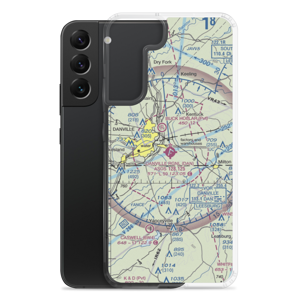 Danville Regional Airport (DAN) VFR Sectional Samsung Case Samsung Galaxy S22 Plus model shown