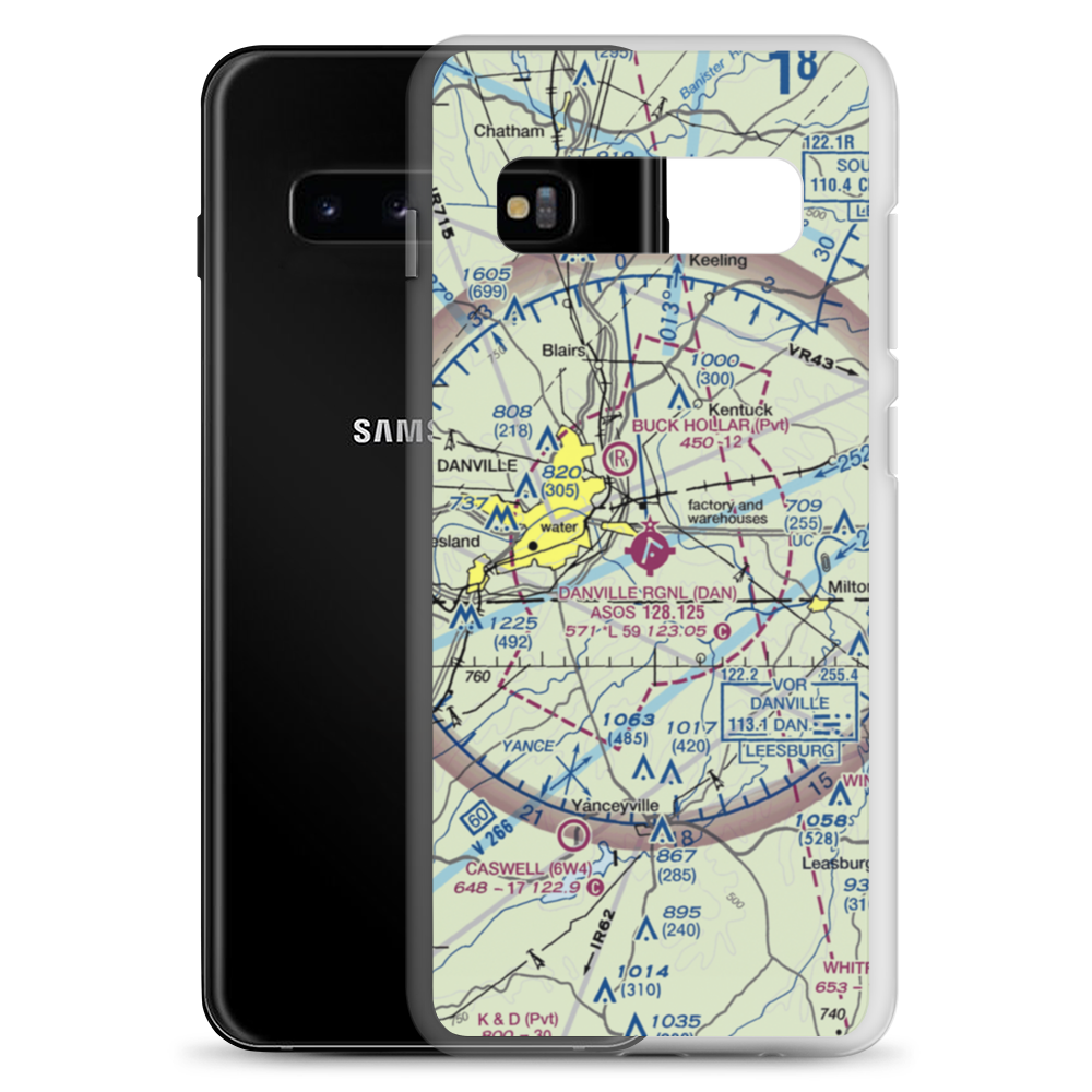 Danville Regional Airport (DAN) VFR Sectional Samsung Case Samsung Galaxy S10+ model shown