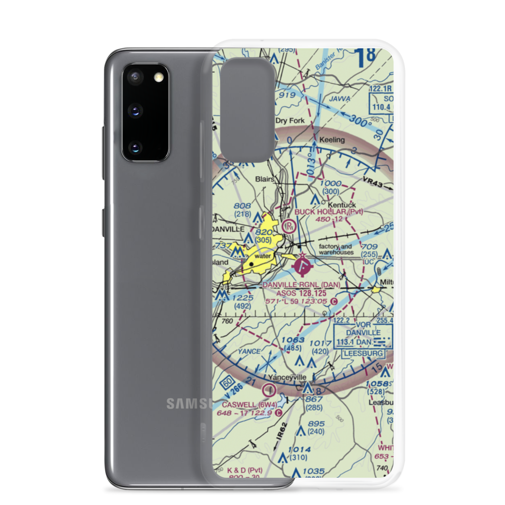 Danville Regional Airport (DAN) VFR Sectional Samsung Case Samsung Galaxy S20 model shown